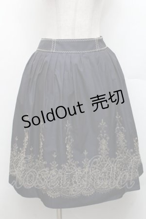 画像: Jane Marple / ラメ刺繍スカート  紺 S-26-03-06-057-JM-SK-AS-ZS