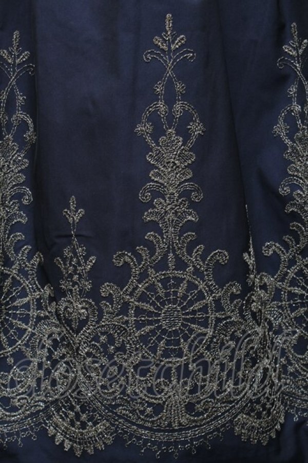 画像3: Jane Marple / ラメ刺繍スカート  紺 S-26-03-06-057-JM-SK-AS-ZS (3)
