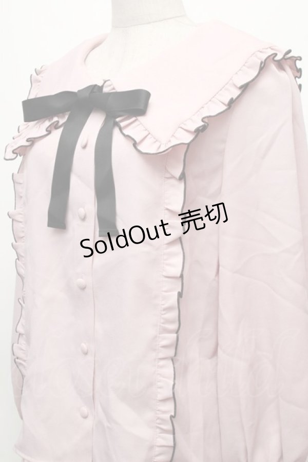 画像3: Ank Rouge / ビッグ襟フリルブラウス  ピンク S-26-03-06-006-CA-BL-HR-ZS (3)