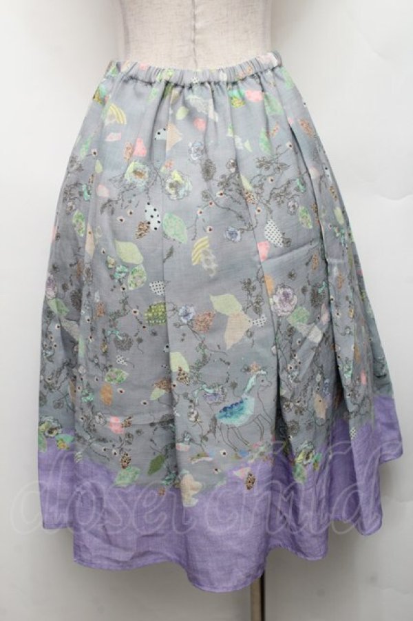 画像2: Franche Lippee / ボーダースカート  サックス S-26-03-06-059-LO-SK-AS-ZS (2)