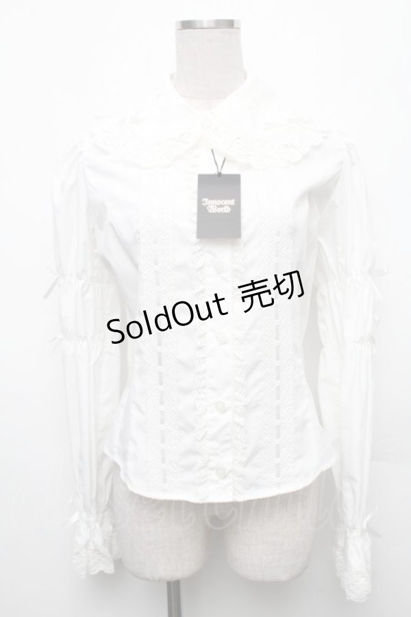 画像1: Innocent World / クラシカルリボンブラウス L 白 S-26-03-06-008-IW-BL-AS-ZS (1)
