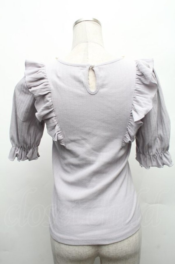 画像2: Ank Rouge / パールプチリボンリブニット  ラベンダー S-26-03-06-002-CA-TO-HR-ZS (2)