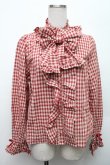 画像1: axes femme kawaii / チェック柄ブラウス  赤 S-26-03-06-014-AX-BL-AS-ZS (1)
