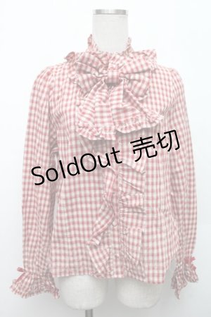画像: axes femme kawaii / チェック柄ブラウス  赤 S-26-03-06-014-AX-BL-AS-ZS