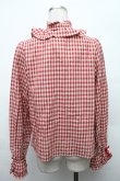 画像2: axes femme kawaii / チェック柄ブラウス  赤 S-26-03-06-014-AX-BL-AS-ZS (2)