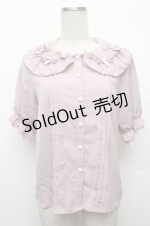 画像: MA*RS / 襟フリルリボン半袖ブラウス  ピンク S-26-03-06-015-EL-BL-HR-ZS