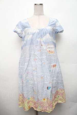 画像: Cherir la femme / コットンワンピース  ブルー S-26-03-06-017-LO-OP-AS-ZS