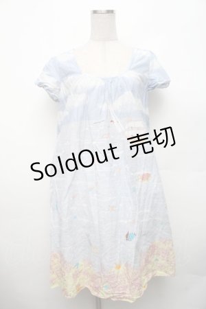 画像: Cherir la femme / コットンワンピース  ブルー S-26-03-06-017-LO-OP-AS-ZS