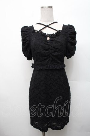 画像: evelyn / 肩フリル花柄ワンピース  サックス S-26-03-06-019-LO-OP-HR-ZS