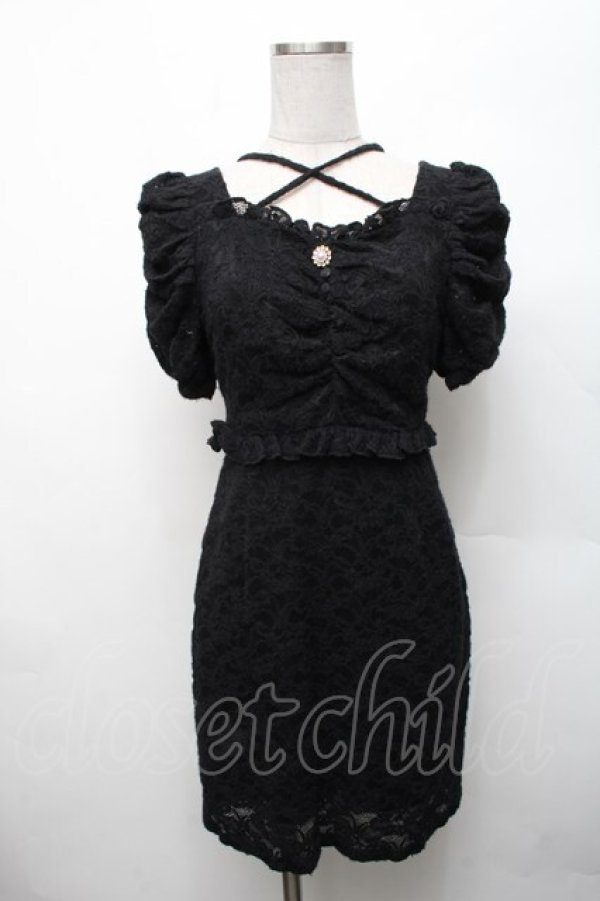 画像1: evelyn / 肩フリル花柄ワンピース  サックス S-26-03-06-019-LO-OP-HR-ZS (1)