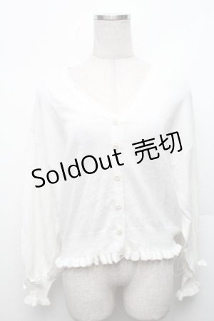 画像: Secret Honey / リボンボタンカーディガン  白 S-26-03-06-024-CA-TO-HR-ZS