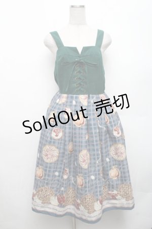 画像: axes femme POETIQUE / アップルパイレースアップワンピース  グリーン S-26-03-06-026-AX-OP-AS-ZS