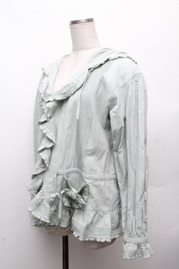 画像3: WONDERFUL WORLD / フード付フリルオーバーブラウス  ミント S-26-03-08-024-LO-BL-AS-ZS (3)