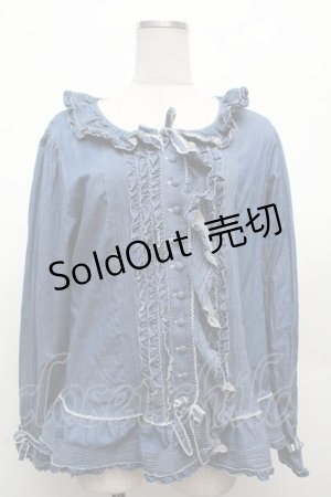 画像: PINK HOUSE / デニムフリルブラウス  ブルー S-26-03-08-027-LO-BL-AS-ZS