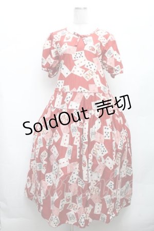 画像: PINK HOUSE / トランプ柄ワンピース  赤 S-26-03-08-031-LO-OP-AS-ZS