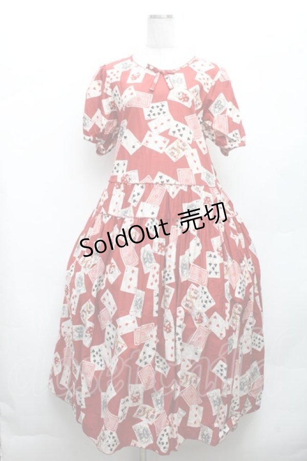 画像1: PINK HOUSE / トランプ柄ワンピース  赤 S-26-03-08-031-LO-OP-AS-ZS (1)