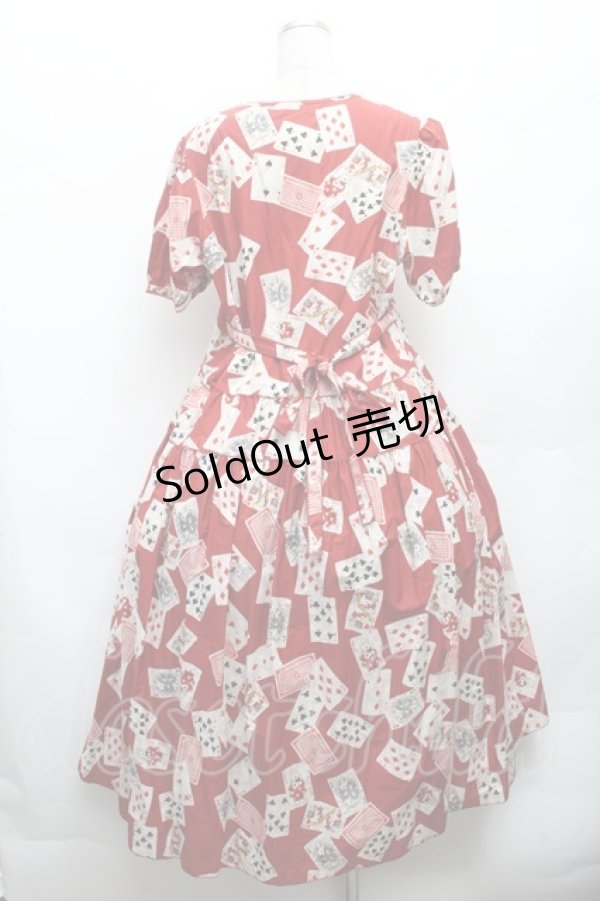 画像2: PINK HOUSE / トランプ柄ワンピース  赤 S-26-03-08-031-LO-OP-AS-ZS (2)