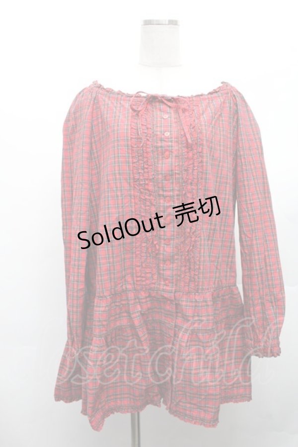 画像1: PINK HOUSE / チェックチュニックブラウス   S-26-03-08-032-LO-BL-AS-ZS (1)