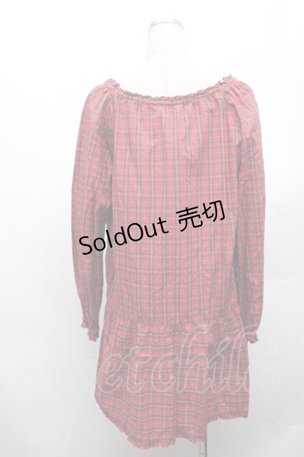 画像2: PINK HOUSE / チェックチュニックブラウス   S-26-03-08-032-LO-BL-AS-ZS (2)