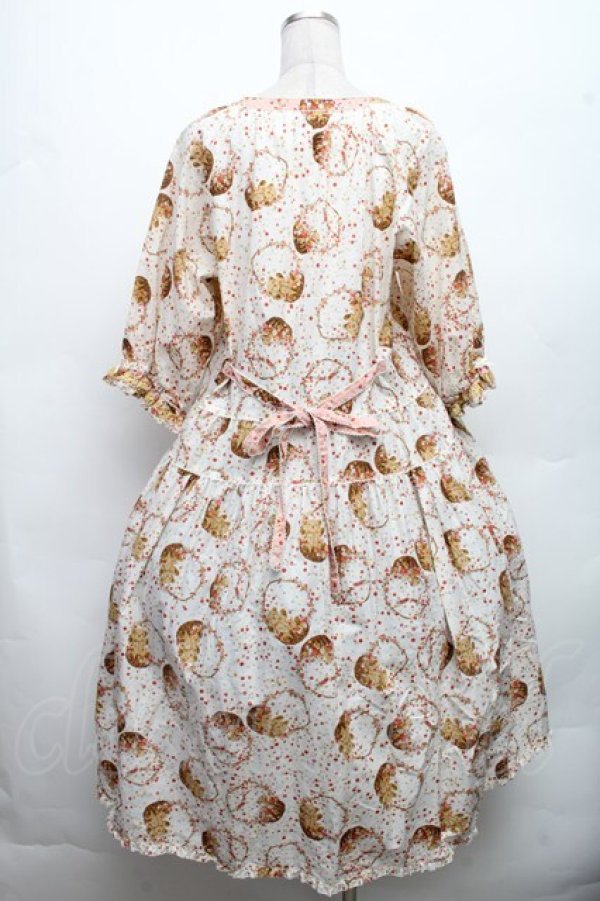 画像2: PINK HOUSE / フラワーピクニックたくし上げワンピース  オフ S-26-03-08-033-LO-OP-AS-ZS (2)