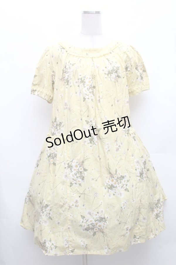 画像1: PINK HOUSE / ヒナギクブーケ柄ワンピース  イエロー S-26-03-08-036-LO-SK-AS-ZS (1)