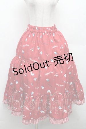 画像: axes femme / ハローキティプリントスカート  赤 S-26-03-08-042-AX-SK-AS-ZS