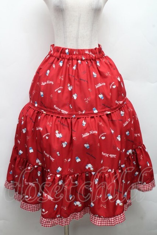 画像1: axes femme / ハローキティプリントスカート  赤 S-26-03-08-042-AX-SK-AS-ZS (1)