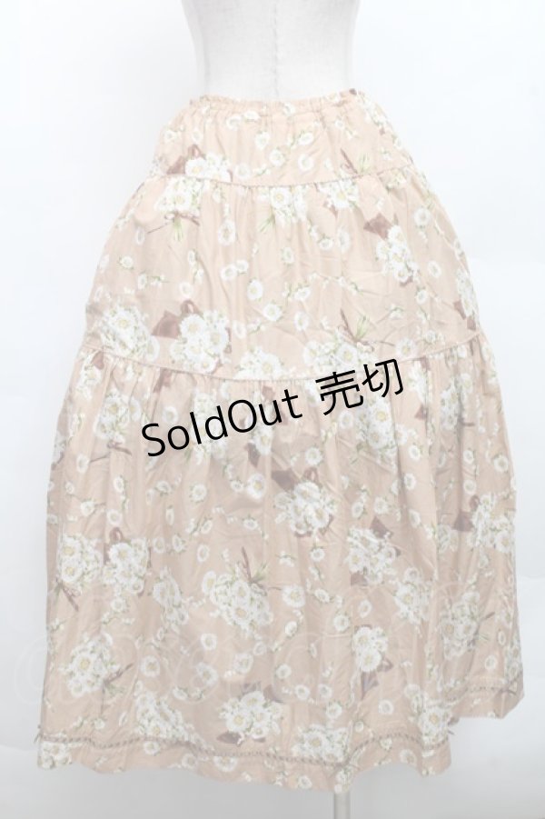 画像2: PINK HOUSE / 雛菊プリントスカート  ベージュ S-26-03-08-043-LO-SK-AS-ZS (2)