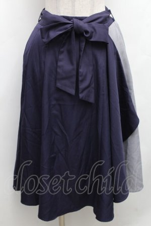 画像: axes femme / 切替スカート  紺 S-26-03-08-049-AX-TO-AS-ZS