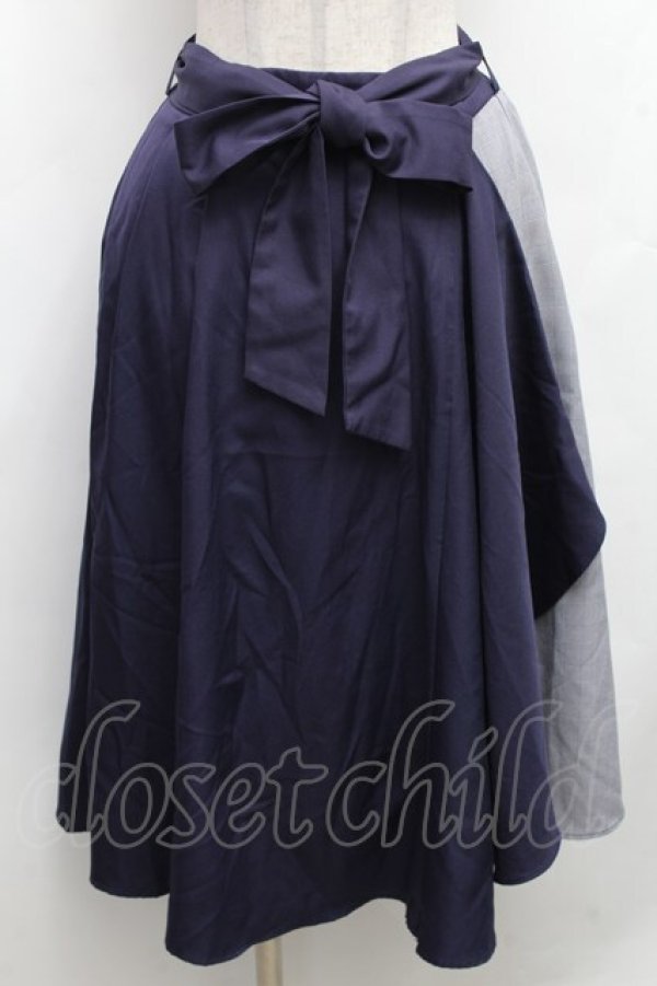 画像1: axes femme / 切替スカート  紺 S-26-03-08-049-AX-TO-AS-ZS (1)