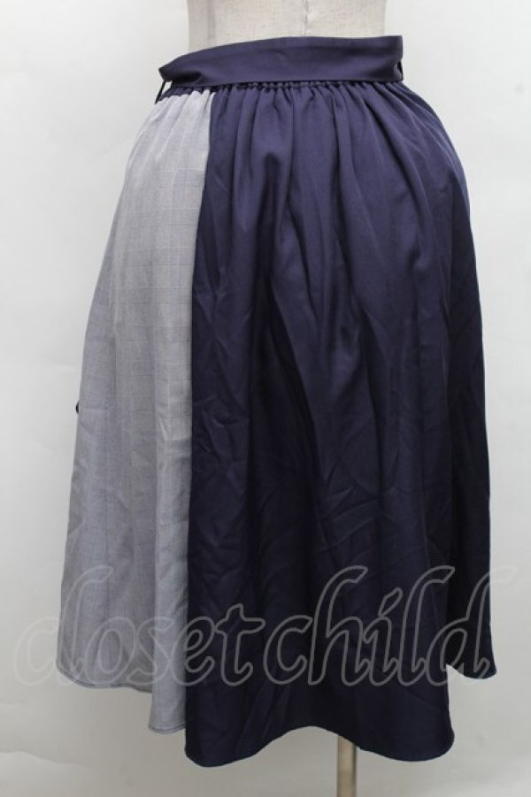 画像2: axes femme / 切替スカート  紺 S-26-03-08-049-AX-TO-AS-ZS (2)