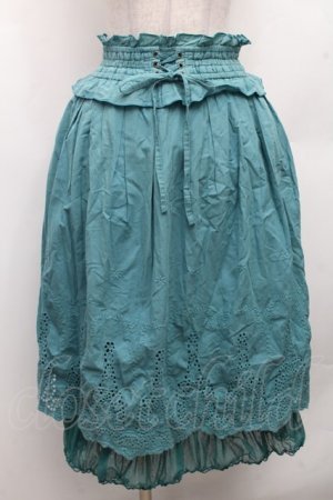 画像: axes femme / ウエスト編み上げレーススカート  グリーン S-26-03-08-050-AX-SK-AS-ZS