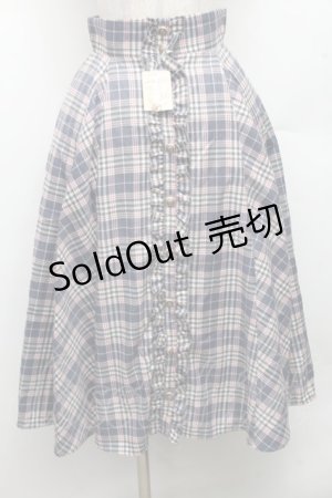 画像: Secret Honey / チェック柄ロングスカート  ブルー S-26-03-08-053-CA-SK-HR-ZS