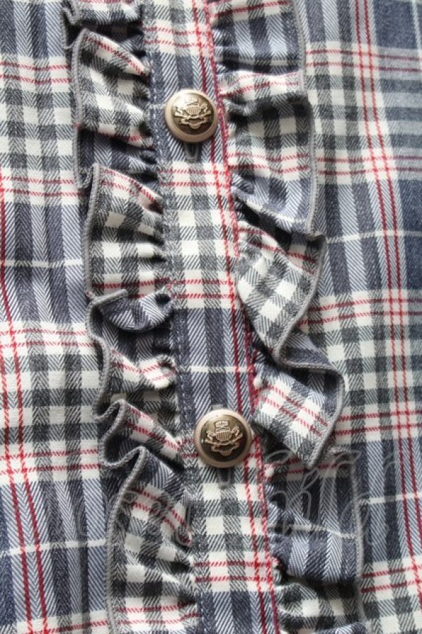 画像3: Secret Honey / チェック柄ロングスカート  ブルー S-26-03-08-053-CA-SK-HR-ZS (3)