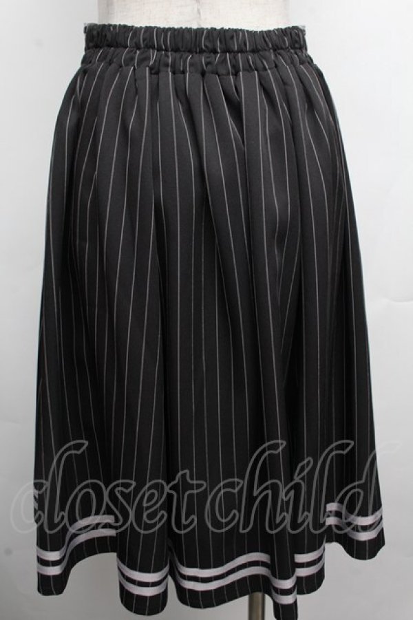 画像2: axes femme / ダブルボタンミドルスカート  黒 S-26-03-08-055-AX-SK-AS-ZS (2)