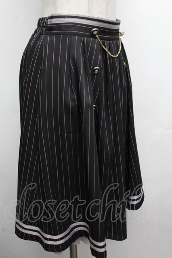 画像3: axes femme / ダブルボタンミドルスカート  黒 S-26-03-08-055-AX-SK-AS-ZS (3)