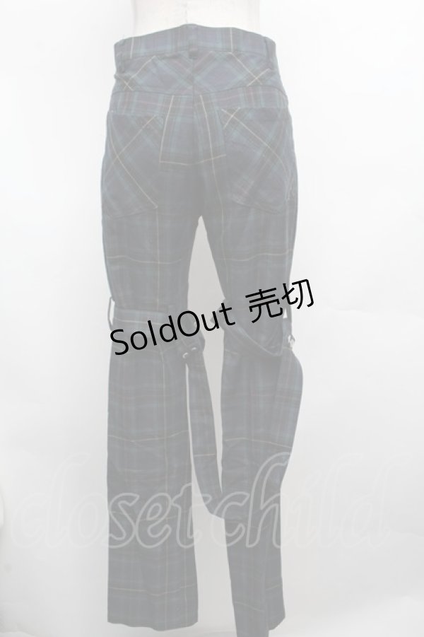 画像2: PEACE NOW / チェックボンテージパンツ  グリーン S-26-03-08-056-PU-PA-HR-ZS (2)