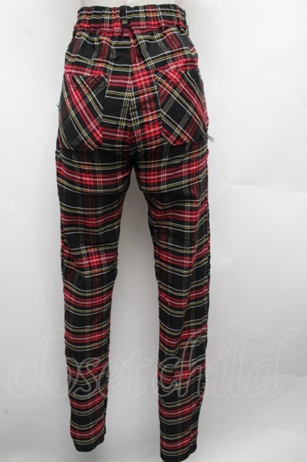 画像2: NieR Clothing / チェックパンツ  赤 S-26-03-08-058-PU-PA-AS-ZS (2)