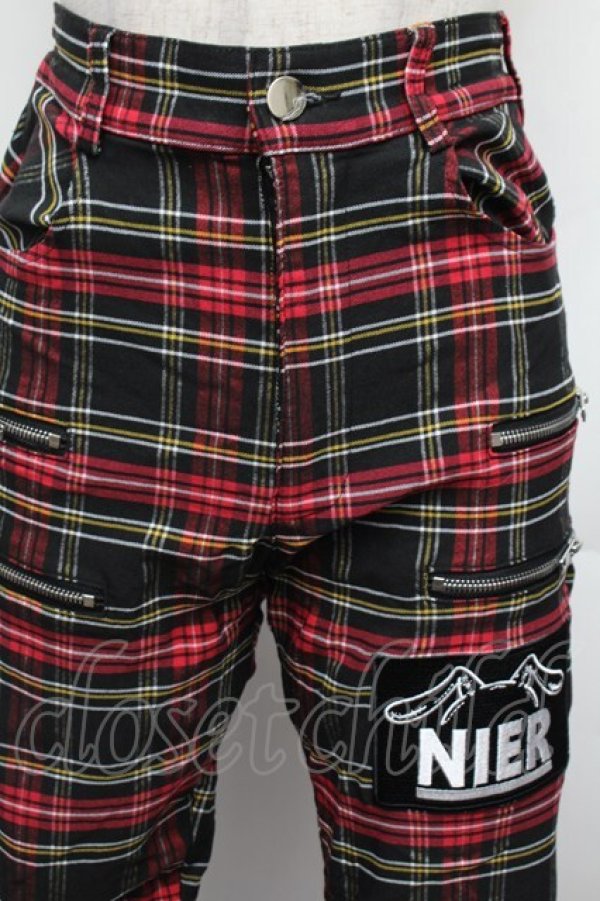 画像4: NieR Clothing / チェックパンツ  赤 S-26-03-08-058-PU-PA-AS-ZS (4)