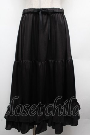 画像: axes femme kawaii / ミディフリルペチスカート  黒 S-26-03-08-060-AX-SK-HR-ZS