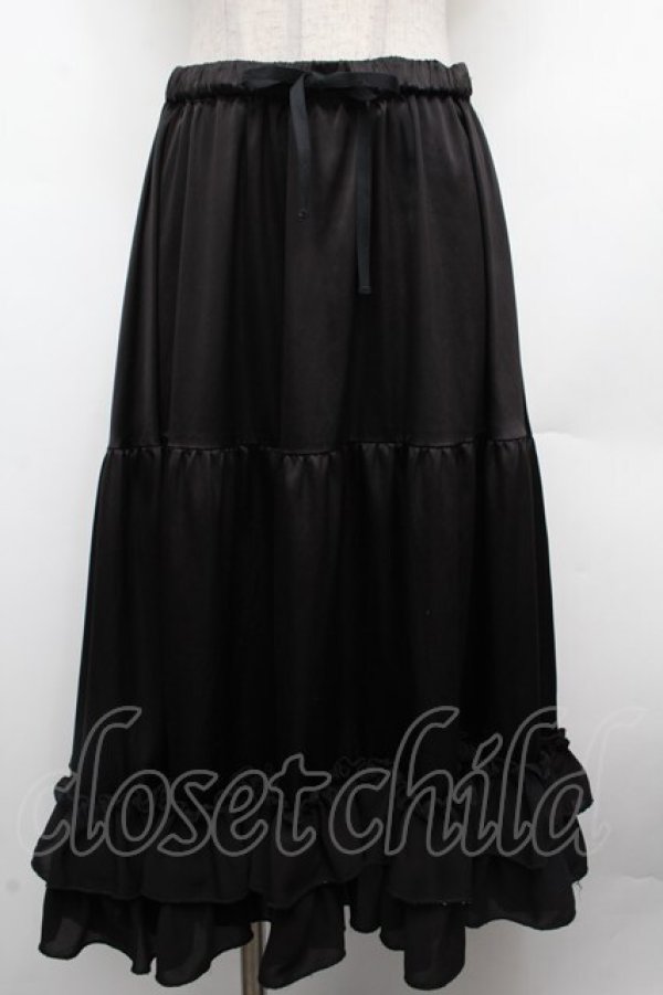 画像1: axes femme kawaii / ミディフリルペチスカート  黒 S-26-03-08-060-AX-SK-HR-ZS (1)