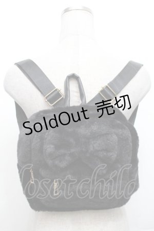 画像: Secret Honey / ファーリボンミニリュック  黒 S-26-03-08-011-CA-BG-HR-ZS