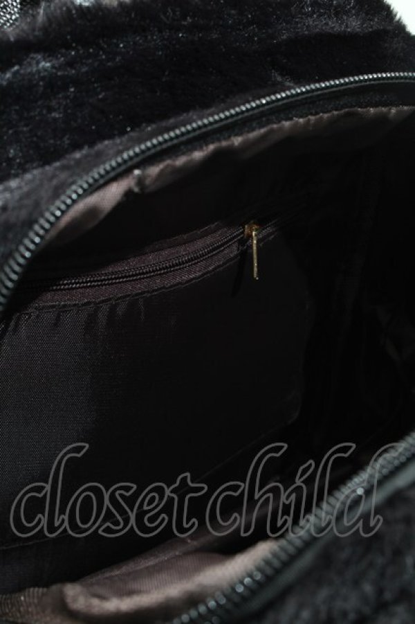 画像4: Secret Honey / ファーリボンミニリュック  黒 S-26-03-08-011-CA-BG-HR-ZS (4)