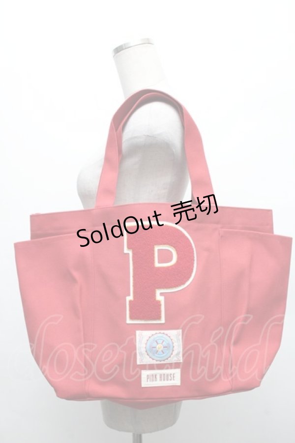 画像1: PINK HOUSE / ロゴワッペントートバッグ  赤 S-26-03-08-013-LO-BG-AS-ZS (1)