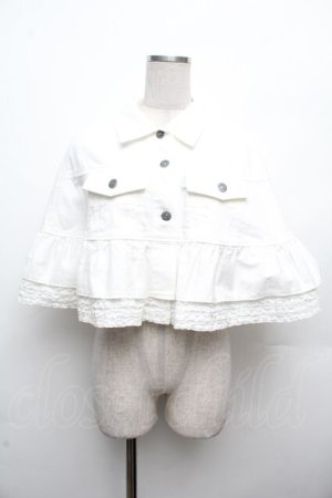 画像: PINK HOUSE / ローンフリル使いデニムケープ  白 S-26-03-08-019-LO-JA-AS-ZS