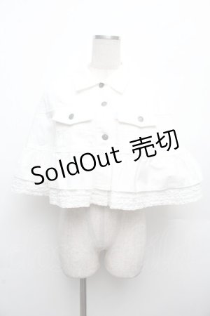 画像: PINK HOUSE / ローンフリル使いデニムケープ  白 S-26-03-08-019-LO-JA-AS-ZS