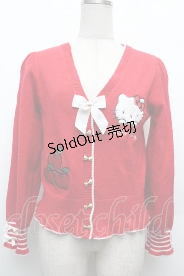 画像1: axes femme / ハロ‐キティカーディガン  赤 S-26-03-08-020-AX-TO-AS-ZS (1)