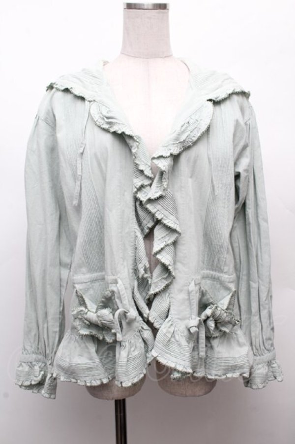 画像1: WONDERFUL WORLD / フード付フリルオーバーブラウス  ミント S-26-03-08-024-LO-BL-AS-ZS (1)