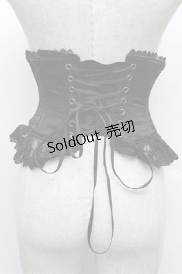 画像2: ATELIER PIERROT / Frill Short Corset コルセット  黒 S-26-03-10-041-EL-TO-TE-ZS (2)