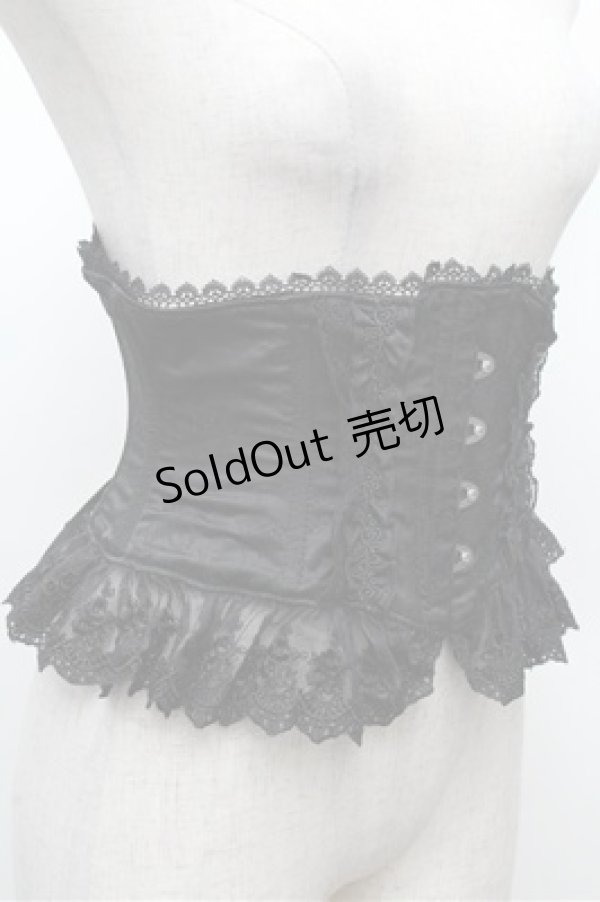 画像3: ATELIER PIERROT / Frill Short Corset コルセット  黒 S-26-03-10-041-EL-TO-TE-ZS (3)
